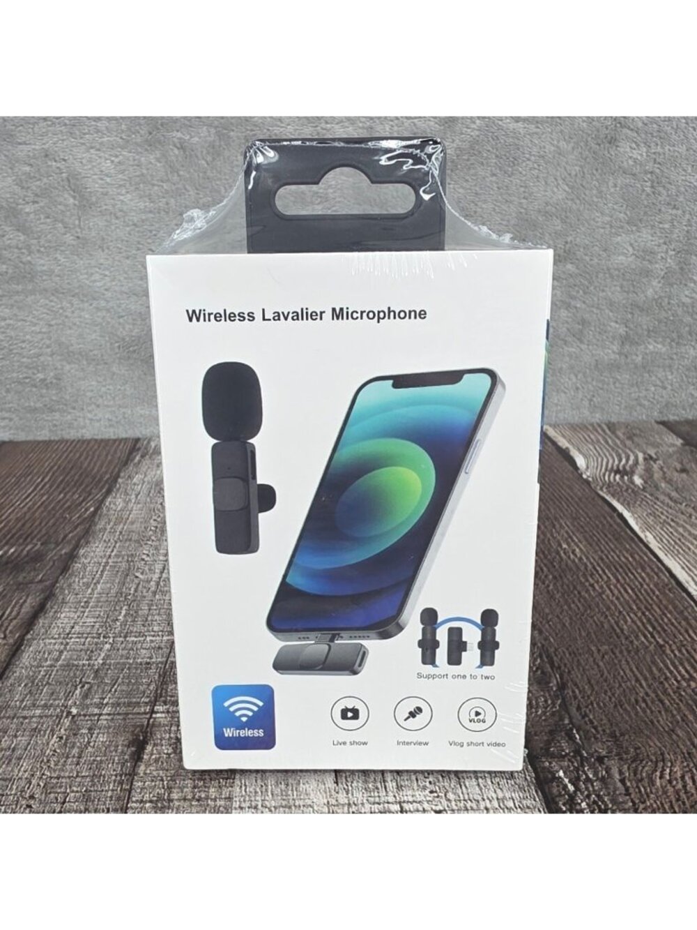 Wireless Lavalier Microphone IPhone Plus and Play One Two Clear Precise Grey New